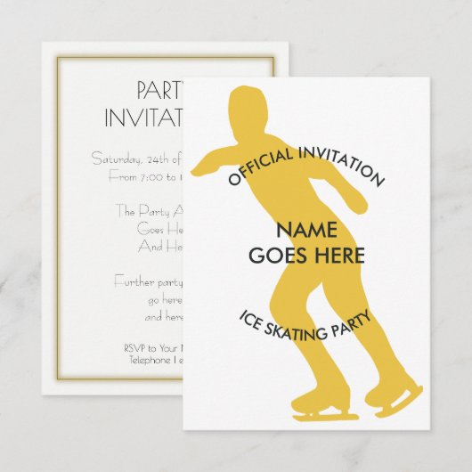 uitnodiging voor ijsschaatsen (Voorkant / Achterkant)
