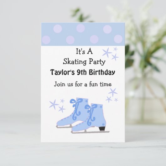 Uitnodiging voor ijsschaatsen (Staand voorkant)