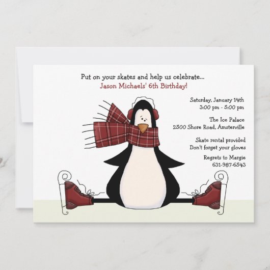 Uitnodiging voor ijsschaatsen (Voorkant)