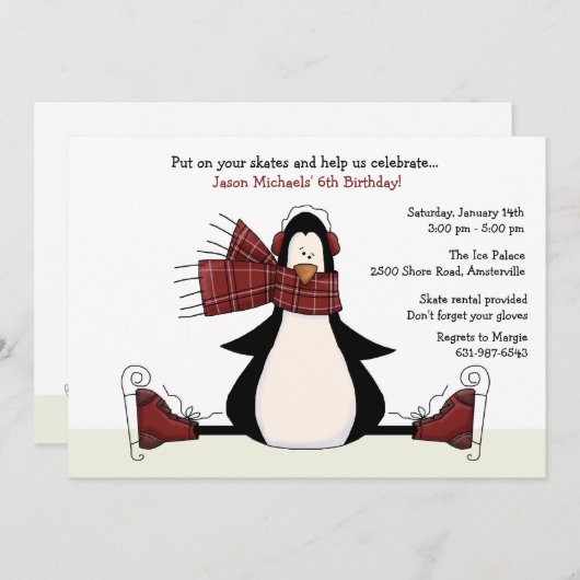 Uitnodiging voor ijsschaatsen (Voorkant / Achterkant)