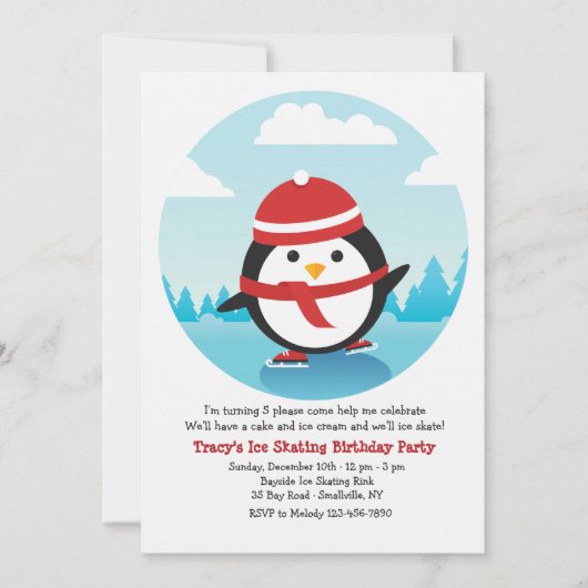 Uitnodiging voor ijsschaatsen (Voorkant)