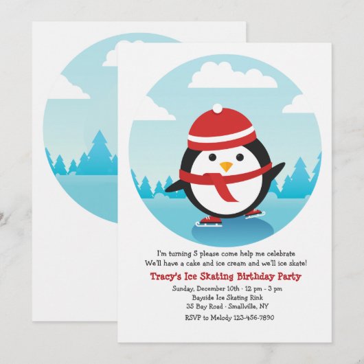 Uitnodiging voor ijsschaatsen (Voorkant / Achterkant)