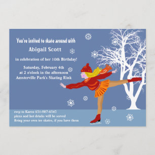 Uitnodiging voor ijsschaatsen voor meisjes