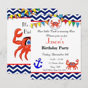 Uitnodiging voor illustratie van krab