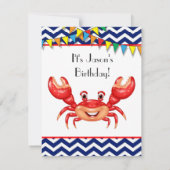 Uitnodiging voor illustratie van krab (Achterkant)