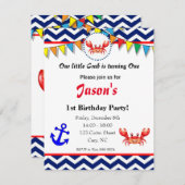 Uitnodiging voor illustratie van krab (Voorkant / Achterkant)