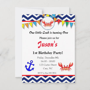 Uitnodiging voor illustratie van krab