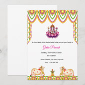 Uitnodiging voor Indian Housewarming, Griha Praves (Voorkant / Achterkant)