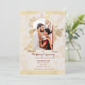 Uitnodiging voor Indiase bruiloft (Staand voorkant)