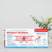 Uitnodiging voor instapkaart voor vliegtuigen (Staand voorkant)