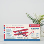 Uitnodiging voor instapkaart voor vliegtuigen (Staand voorkant)