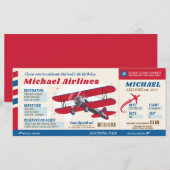 Uitnodiging voor instapkaart voor vliegtuigen (Voorkant / Achterkant)