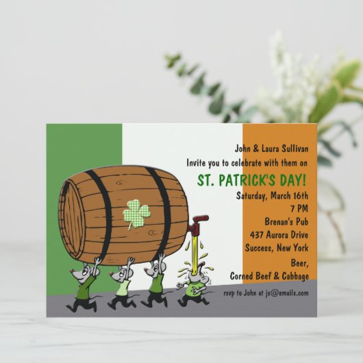 Uitnodiging voor Irish Keg Party (Staand voorkant)