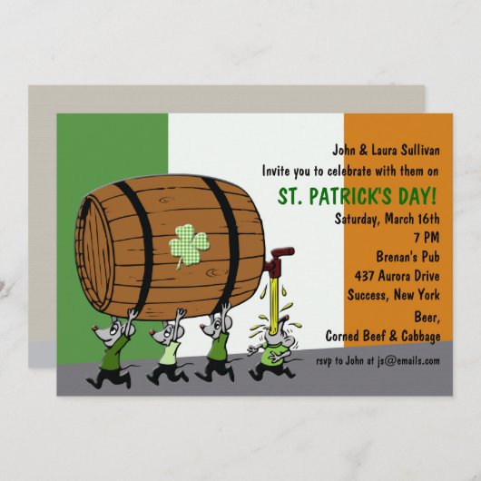 Uitnodiging voor Irish Keg Party (Voorkant / Achterkant)