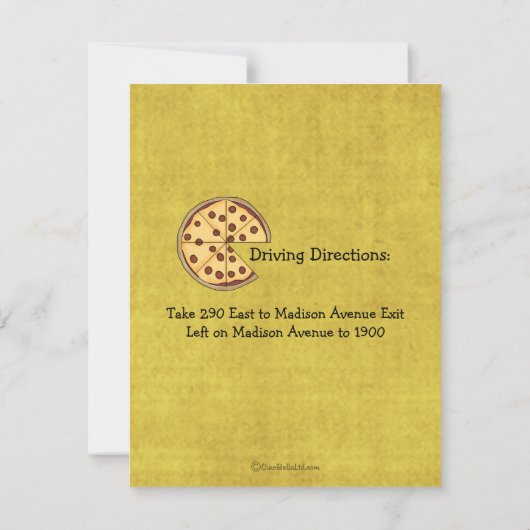 Uitnodiging voor Italiaans avonddiner (Achterkant)