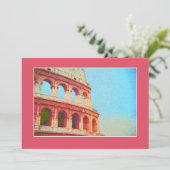 Uitnodiging voor Italiaans diner - Colosseum Rome (Staand voorkant)