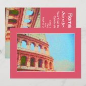 Uitnodiging voor Italiaans diner - Colosseum Rome (Voorkant / Achterkant)