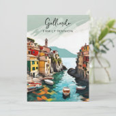 Uitnodiging voor Italiaanse familiereünie (Staand voorkant)