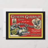 Uitnodiging voor Italiaanse macaroni-reclame (Voorkant)