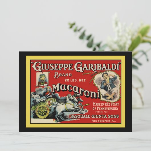 Uitnodiging voor Italiaanse macaroni-reclame (Staand voorkant)