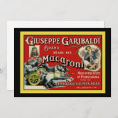 Uitnodiging voor Italiaanse macaroni-reclame (Voorkant / Achterkant)