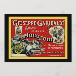 Uitnodiging voor Italiaanse macaroni-reclame