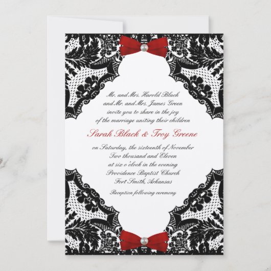 Uitnodiging voor ivoor en Lace Wedding (Voorkant)