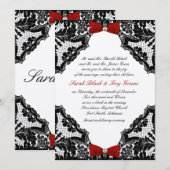 Uitnodiging voor ivoor en Lace Wedding (Voorkant / Achterkant)