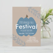 Uitnodiging voor Jaarlijks Herfstfestival Pompoent (Staand voorkant)