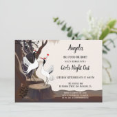 Uitnodiging voor Japanse cranes Bachelorette (Staand voorkant)