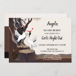 Uitnodiging voor Japanse cranes Bachelorette