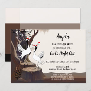 Uitnodiging voor Japanse cranes Bachelorette