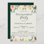 Uitnodiging voor Jardin De Fleurs Verloving Feest (Voorkant / Achterkant)