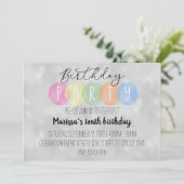 uitnodiging voor jarig meisje (Staand voorkant)