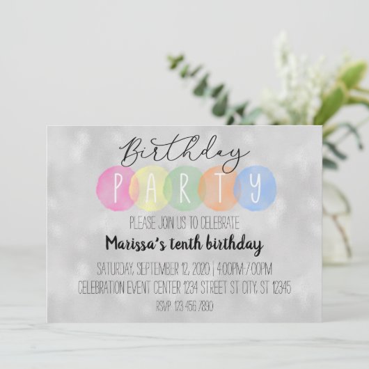 uitnodiging voor jarig meisje (Staand voorkant)