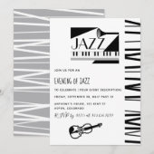 uitnodiging voor Jazz Blues Theme Party (Voorkant / Achterkant)