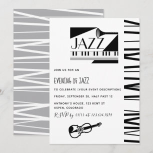 uitnodiging voor Jazz Blues Theme Party