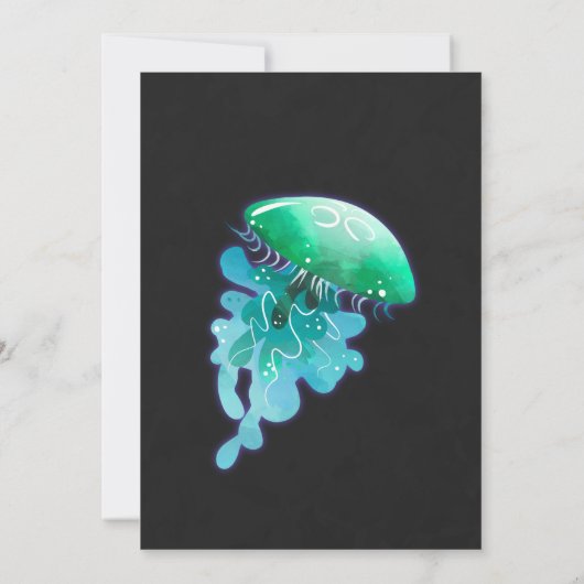Uitnodiging voor jellyfish-verjaardag Onder zee ui (Achterkant)
