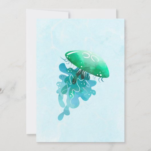 Uitnodiging voor jellyfish-verjaardag Onder zee ui (Achterkant)