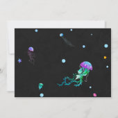 Uitnodiging voor jellyfish-verjaardag Onder zee ui (Achterkant)