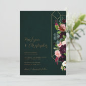 Uitnodiging voor Jewel Tone Wedding (Staand voorkant)