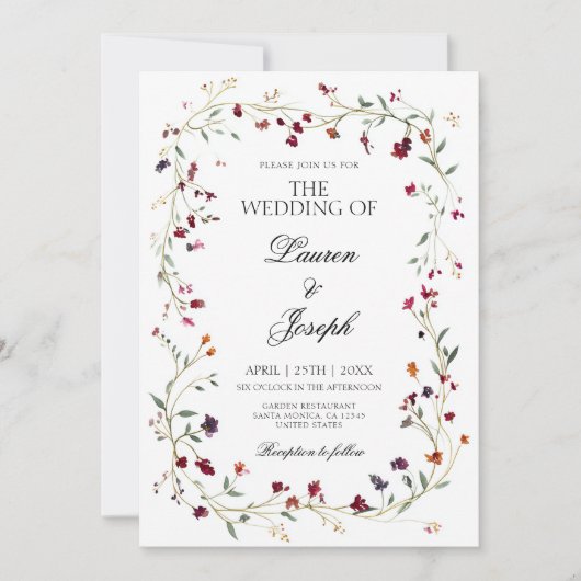 Uitnodiging voor Jewel Tone Wedding (Voorkant)