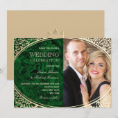 Uitnodiging voor Jewel Tone Wedding (Voorkant / Achterkant)