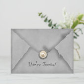 Uitnodiging voor 'Jewels and Lace Gray Party'-fees (Staand voorkant)