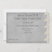 Uitnodiging voor 'Jewels and Lace Gray Party'-fees (Achterkant)