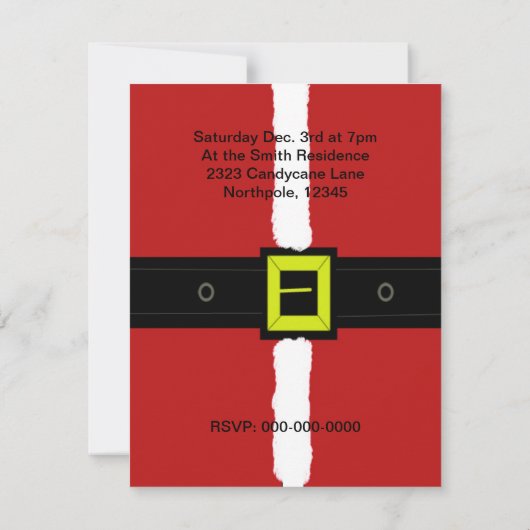 Uitnodiging voor Jolly Santa Suit (Achterkant)