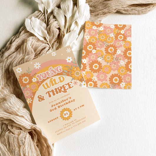 Uitnodiging voor jonge wilde en drie retro-verjaar