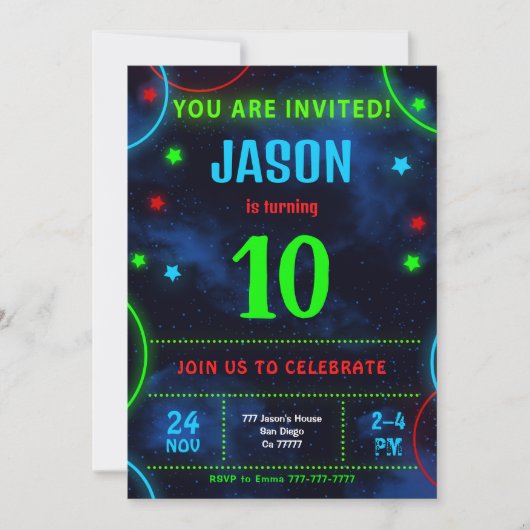 Uitnodiging voor jongen (Voorkant)