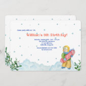 Uitnodiging voor jongen om wintersport te doen (Voorkant / Achterkant)