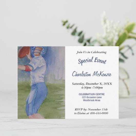 UITNODIGING VOOR JONGENS-HUDDLE-FEESTJE (Staand voorkant)